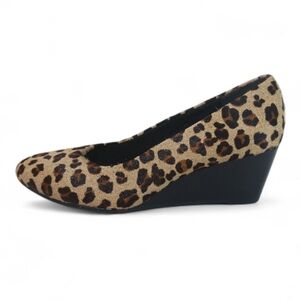 Walking Cradles Wedges Women's 6 Leather Animal Print Slip-on Career Shoes